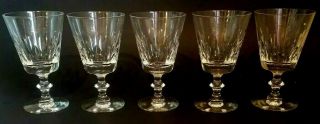 Antique Libbey Cut Glass Crystal Wine Water Goblets Perfect Set Of 5