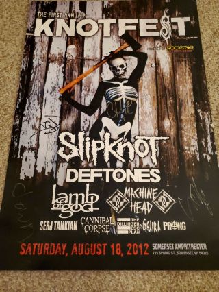 Slipknot Knotfest Autograph Poster 13x19