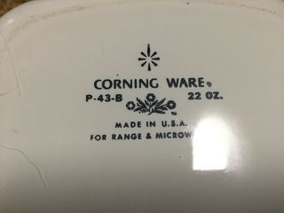 10 pc Corning Ware Blue Cornflower Casserole Dishes & Lids 5