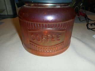 Rare Vintage Carnival Glass Coffee Jar Dark Marigold With Lid