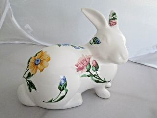 Tiffany & Co Sintra Floral Porcelain Bunny Rabbit Hand Painted 1996 Portugal 5
