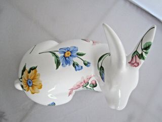 Tiffany & Co Sintra Floral Porcelain Bunny Rabbit Hand Painted 1996 Portugal 6
