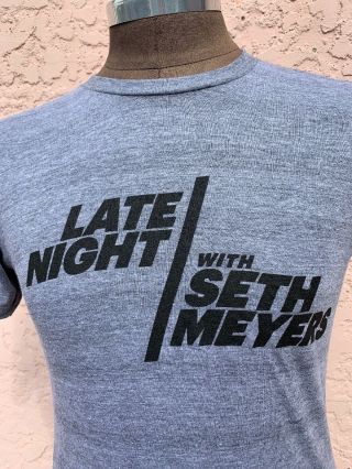 LATE NIGHT WITH SETH MEYERS Shirt Medium Gray NWOT Promo TV Show 3