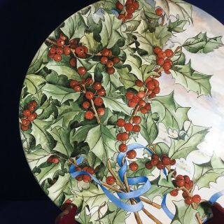 Stunning GIEN of France Le Houx Pattern 12” dia.  CHARGER CHOP CAKE PLATE 4