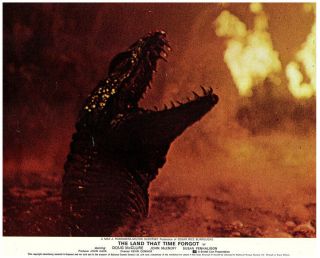 The Land That Time Forgot Lobby Card Dinosaur In Water 1974