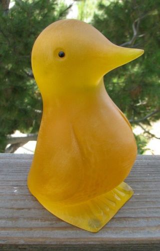 Vintage Sascha Brastoff Gold Color Resin Bird Figurine - Penguin?,  Woodpecker?