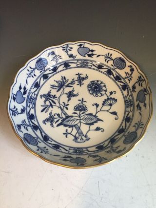 1907 Meissen Saxon Royal Court Porcelain Blue Onion Bowl