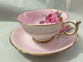 Vintage Paragon China Pink Rose Tea Cup & Saucer