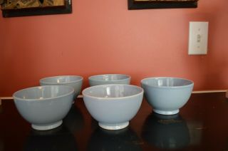 Blue Luray Pastels Lu - Ray Oatmeal Bowl Cereal Bowl Set Of 5 Not Marked