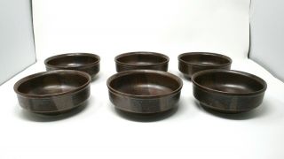 Vintage Iron Mountain Pottery Roan 6 1/8 " Coupe Cereal Soup Bowls - Set Of 6