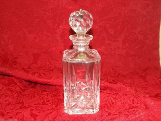 Atlantis Lead Crystal Whiskey Decanter W Stopper Hand Blown & Cut Glass Portugal