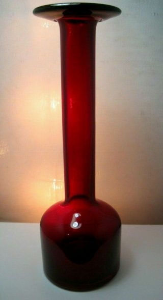 Vintage Red Gul Vase Holmegaard Denmark