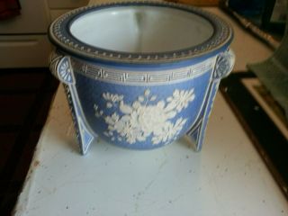 Vintage Raised White Decorative Hand Painted Nippon Vase Bowl
