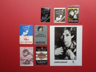 John Cougar Mellencamp,  Promo Photo,  7 Rare Old Backstage Passes,  Tour Originals