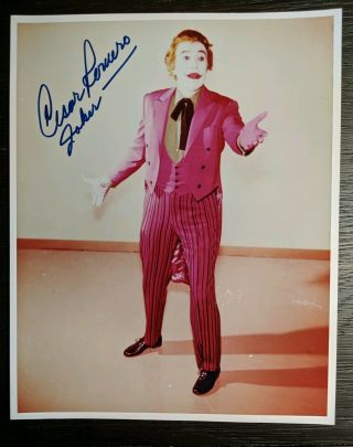 Cesar Romero Batman Tv Series Joker Hand Signed Autographed 8x10 Color Photo