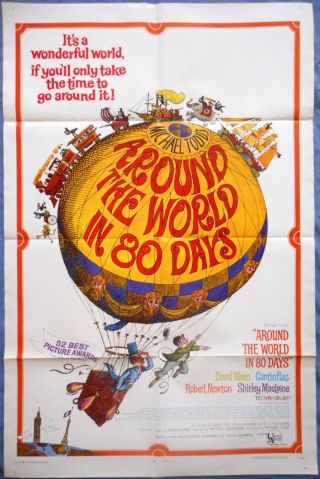 Around The World In 80 Days Movie Poster David Niven Cantinflas Oscar Best 1957
