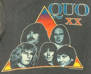 STATUS QUO - XX Anniversary Tour 1982 - Old OG Vtg 1980`s Concert T - Shirt Rare 3