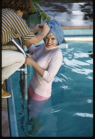 Jayne Mansfield Rare Photo Shoot In Pool Wet White Shirt Transparency