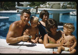Jayne Mansfield Mickey Hargitay Rare Family Photo In Pool Transparency