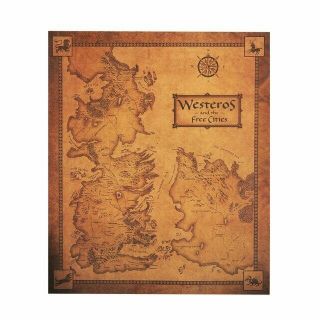 Retro Game of Thrones Westeros Map Quality Decor Wall Poster 42cm x 36cm 2