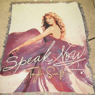 Taylor Swift Speak Now Sparkly Limited Edition Tapestry Blanket Throw Euc