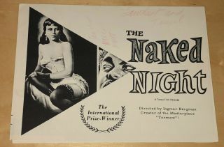 The Naked Night Film Poster Ad Mats Ingmar Bergman Movie Publicity Campaign
