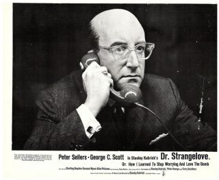 Dr.  Strangelove British Lobby Card Peter Sellers On Telephone Kubrick