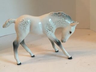 Vintage Beswick Horse Grey Gloss Large Foal Head Down Model 947 Made 1961