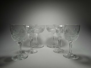 Antique Hawkes Signed Abp Blown Cut Crystal Cordial,  Sherry & Champagne Glasses