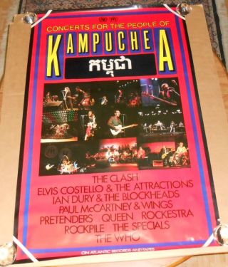 The Clash Queen Pretenders Kampuchea Concert For The People Promo Poster 30x48