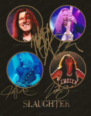 Slaughter Band Real Hand Signed 8x10 " Photo Autographed All 4 Members