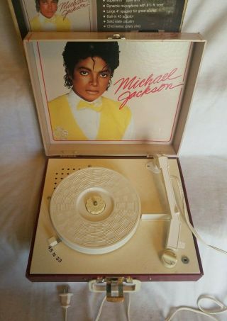 Young Michael Jackson Record Player Phonograph With The Factory Box 3