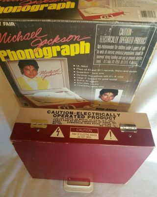 Young Michael Jackson Record Player Phonograph With The Factory Box 7