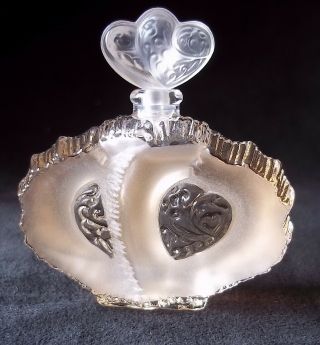 Lalique Miniature Perfume Bottle (full) 2004 Limited Edition " Deux Coeurs " Mini