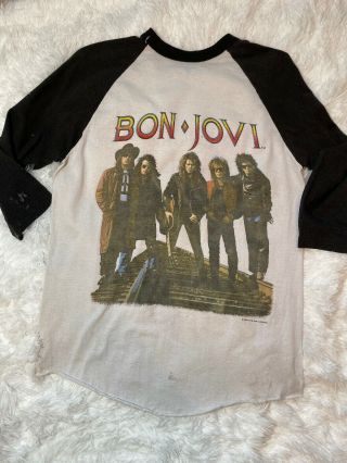 Bon Jovi The Brotherhood On Tour’1989 Spring Ford Raglan Vtg T - Shirt Size Large