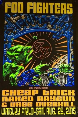 Foo Fighters Chicago Wrigley Field 2015 Poster
