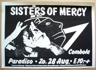 The Sisters Of Mercy 1983 Concert Poster Paradiso Amsterdam