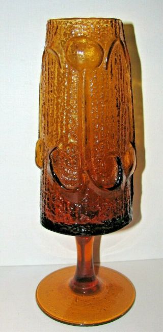 Stelvia Italy Antiqua Amber Root Beer Colored Glass Vase Wayne Husted of Blenko 2
