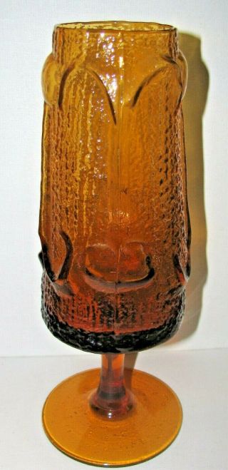 Stelvia Italy Antiqua Amber Root Beer Colored Glass Vase Wayne Husted of Blenko 3