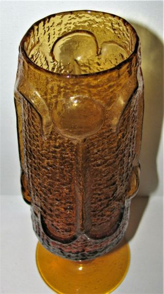 Stelvia Italy Antiqua Amber Root Beer Colored Glass Vase Wayne Husted of Blenko 4