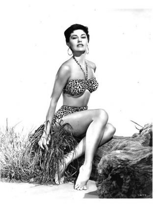 Cyd Charisse Sexy Barefoot Glamour Pin Up In Leopard Bikini 1954 Photo