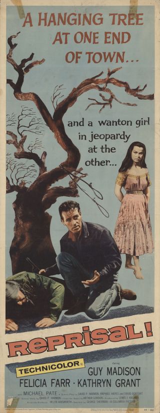 Reprisal 1956 14x36 Orig Movie Poster Fff - 56022 Felicia Farr Western U.  S.  Insert