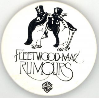 Fleetwood Mac 1977 Rumours Concert Tour Gossiping Penguins Button Pin