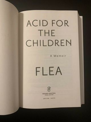 ACID FOR THE CHILDREN RED HOT CHILI PEPPERS FLEA SIGNED BOOK AUTOGRAPHED 3