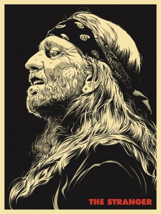 Joshua Budich Willie Nelson The Stranger Poster Signed & Numbered /50 Rare
