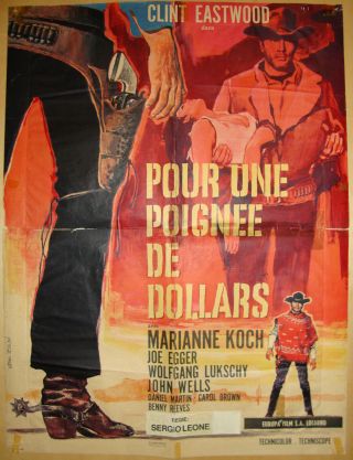 A Fistful Of Dollars - S.  Leone - Clint Eastwood - Western Spaghetti - French (24x31 Inch