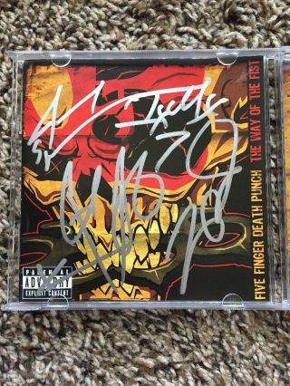 Five Finger Death Punch Band Signed Autograph The Way Of The Fist Cd Booklet