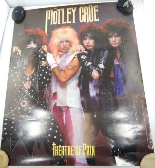 Vintage Motley Crue Theatre Of Pain Rock And Roll 1985 Poster Elektra