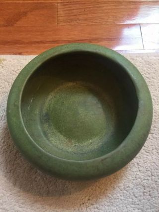 Vintage Roseville Potter Arts & Crafts Green Matte Bowl Great Coloring