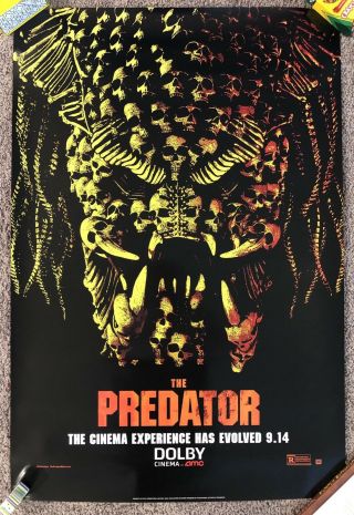 Dolby Cinema The Predator One Sheet Movie Poster 27”x40” Double Sided